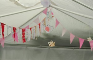 bunting and teapots