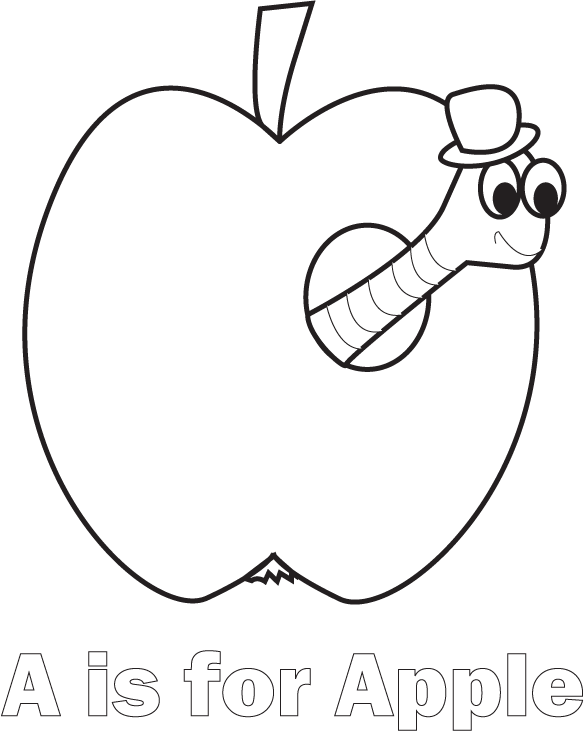 A is for apple colouring sheet